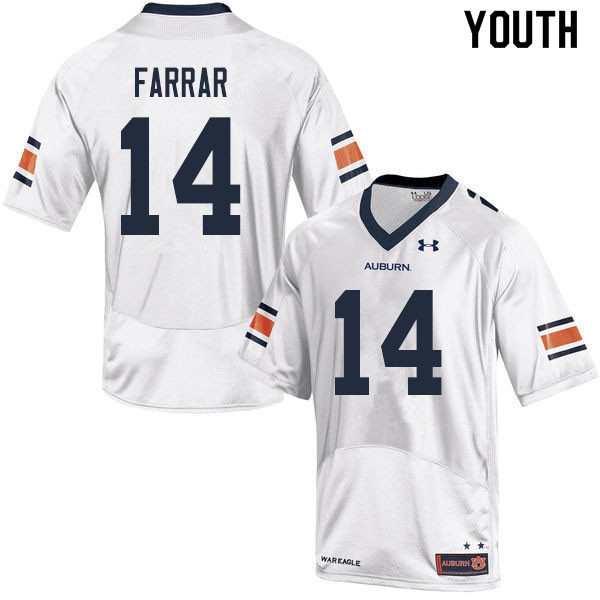 Youth #14 Zach Farrar Auburn Tigers College Football Jerseys Sale-White